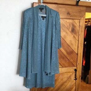 Evening Dress with matching Waterfall Cardigan